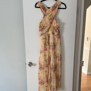 NWT Ted Baker London One Shoulder Floral Dress - Cream and Pink